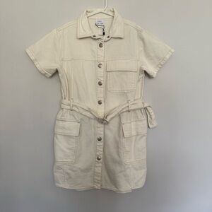 Zara Tan Polo Collar Mini Dress Short Sleeve Casual
